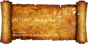 Élő Hajnalka névjegykártya